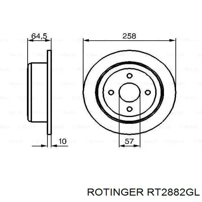 Disco de freno RT2882GL Rotinger