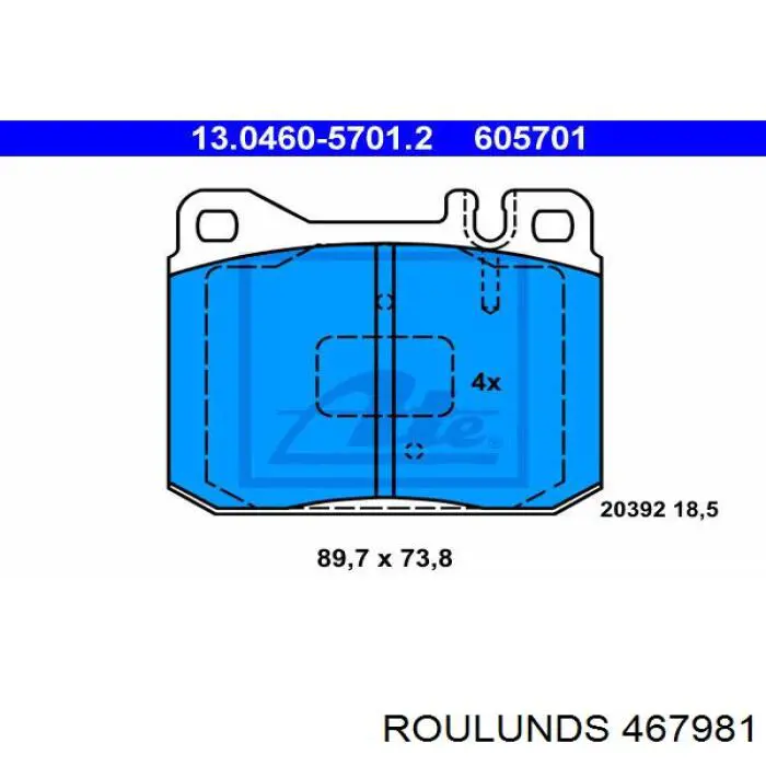 467981 Roulunds pastillas de freno delanteras