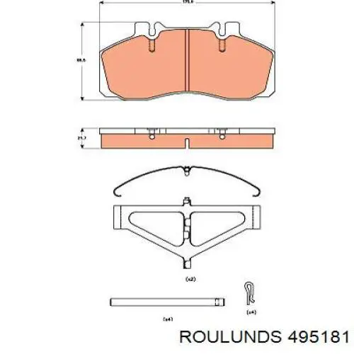 495181 Roulunds pastillas de freno traseras