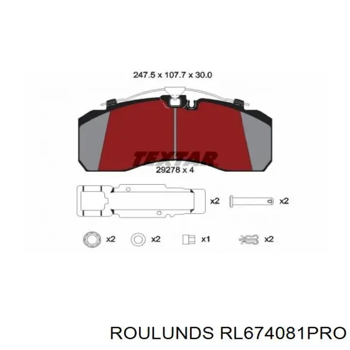 RL674081PRO Roulunds pastillas de freno traseras