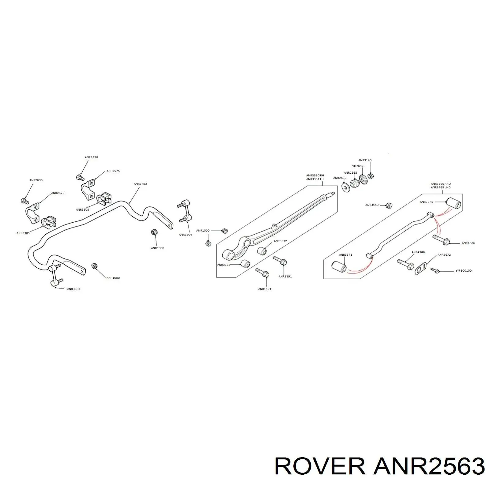 ANR2563 Rover silentblock brazo radial (suspension delantero)