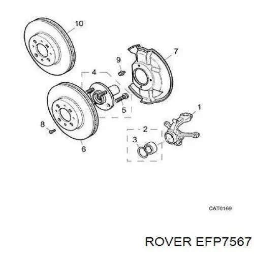 EFP7567 Rover cubo de rueda delantero