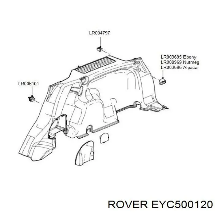 EYC500120 Rover clips fijación, revestimiento puerta