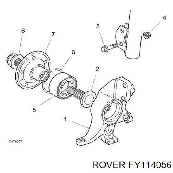 FY114056 Rover tuerca, brazo trasero