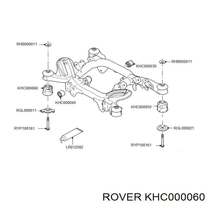 KHC000060 Rover suspensión, cuerpo del eje trasero