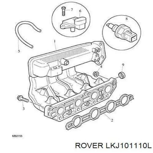 LKJ101110L Rover junta, colector de admisión, inferior