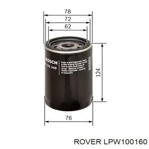 LPW100160 Rover filtro de aceite