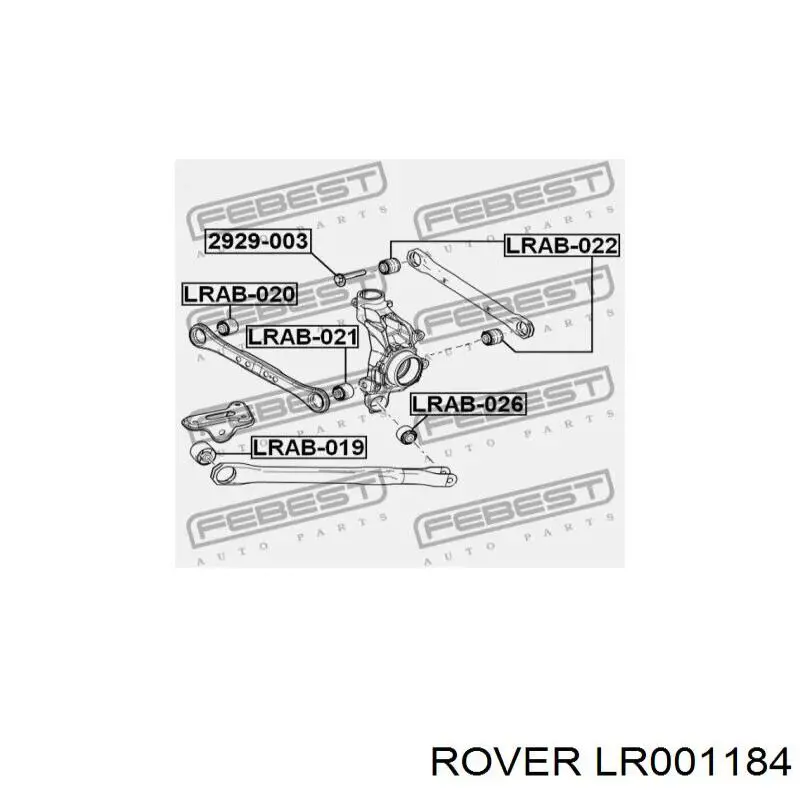 LR001184 Rover silentblock de brazo suspensión trasero transversal