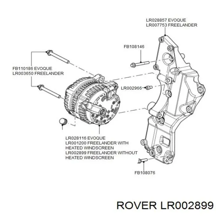 LR002899 Rover alternador