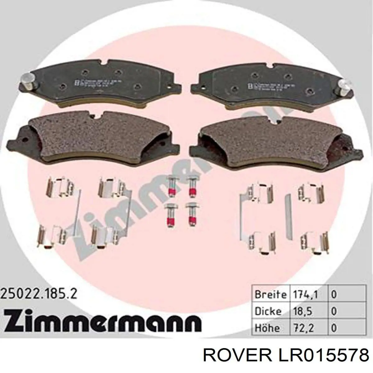 LR015578 Rover pastillas de freno delanteras