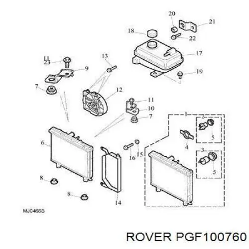 Ventilador (rodete +motor) refrigeración del motor con electromotor completo Rover 25 (RF)