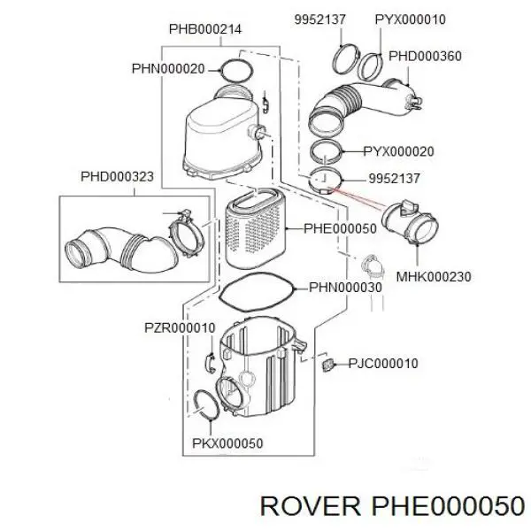 PHE000050 Rover filtro de aire