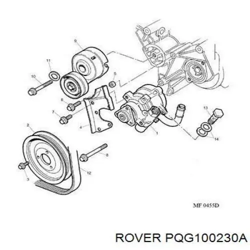 PQG100230A Rover tensor de correa, correa poli v