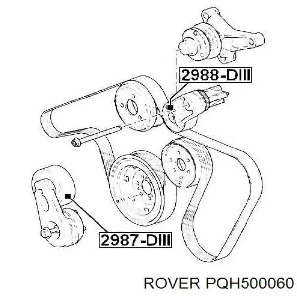 PQH500060 Rover tensor de correa poli v