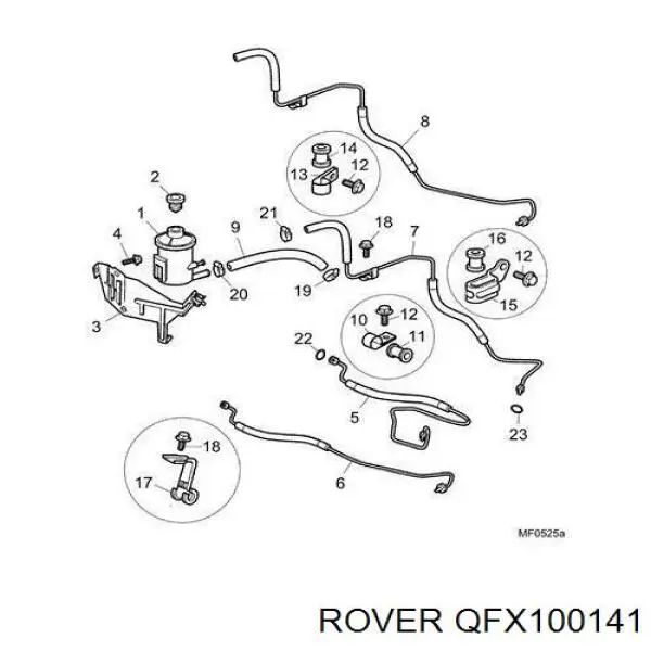 Depósito de bomba de dirección hidráulica para Rover 25  RF