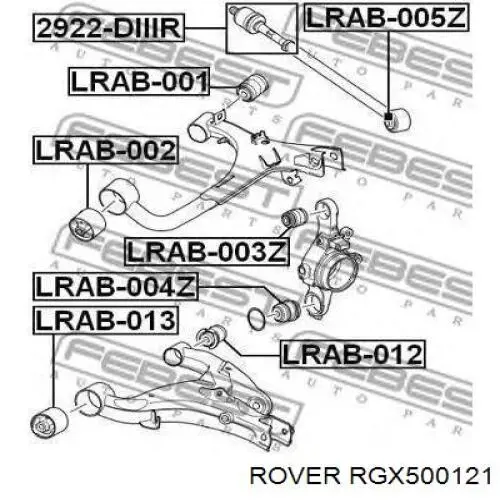 RGX500121 Rover silentblock de brazo de suspensión trasero superior