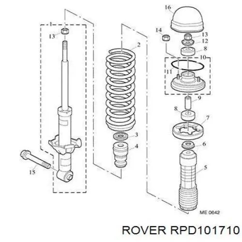 GSA982328 Land Rover amortiguador trasero