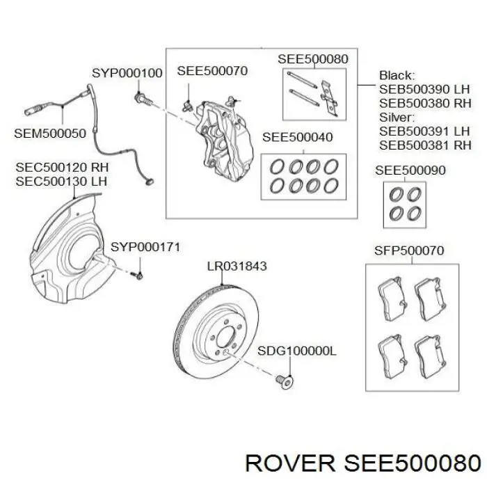 SEE500080 Rover conjunto de muelles almohadilla discos delanteros