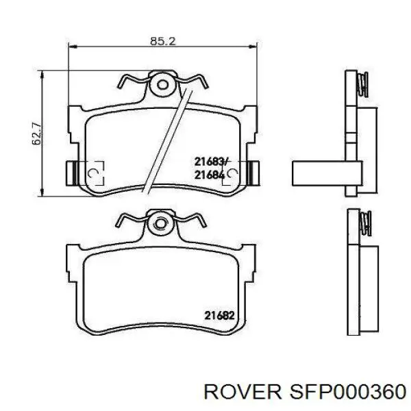 SFP000360 Rover pastillas de freno traseras