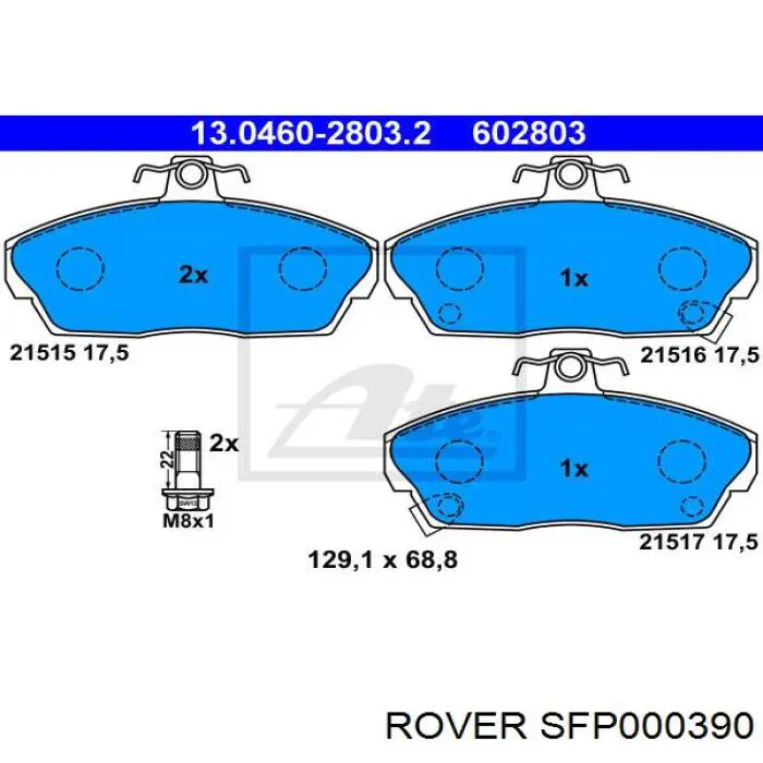 SFP000390 Rover pastillas de freno delanteras