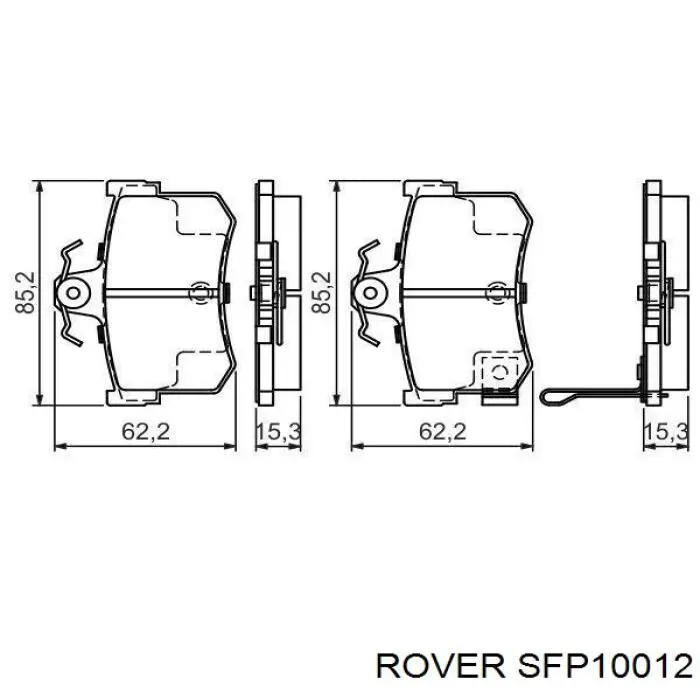 SFP10012 Rover pastillas de freno traseras