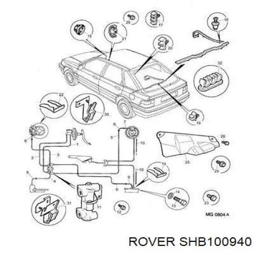 SHB100940 Rover tubo flexible de frenos trasero