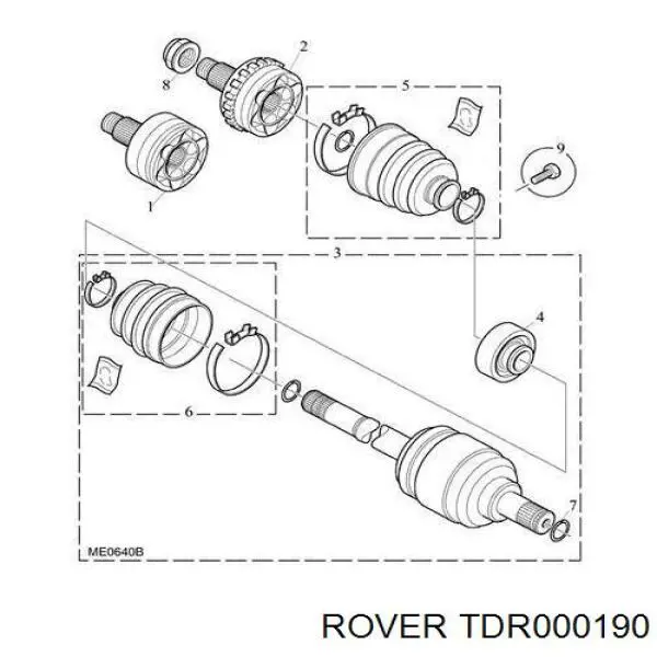 TDR000190 Rover fuelle, árbol de transmisión delantero exterior