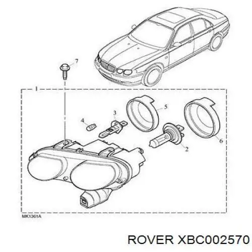 XBC002570 Rover faro izquierdo