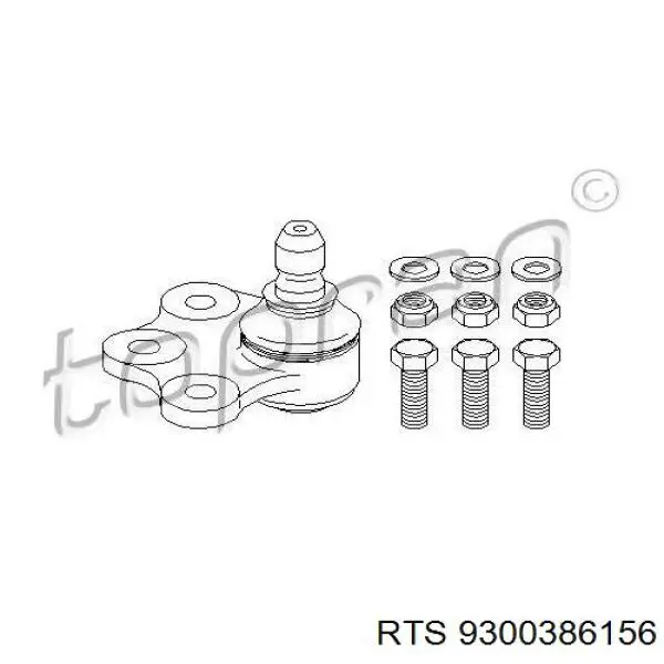 Rótula de suspensión inferior derecha RTS 9300386156 precio, desde 31,50 EUR