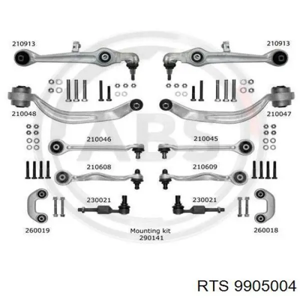 99-05004 RTS kit de brazo de suspension delantera