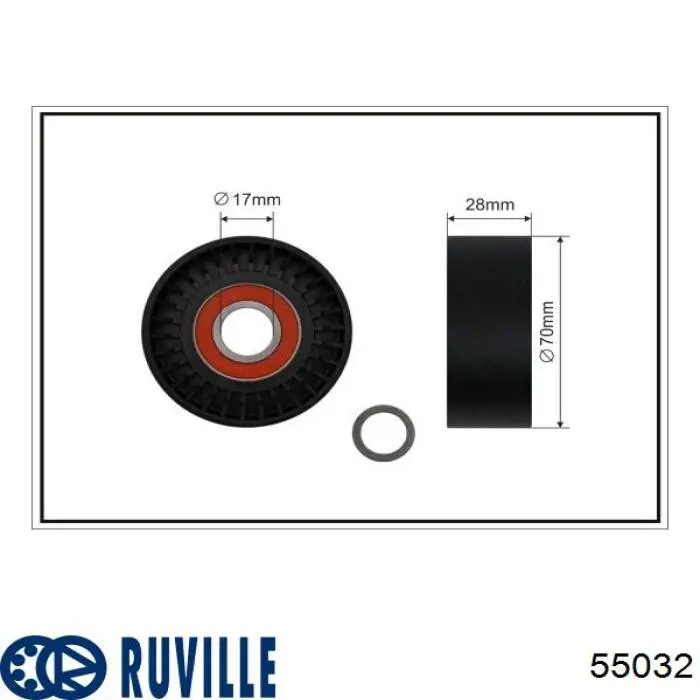 55032 Ruville soporte, brazo tensor, correa poli v