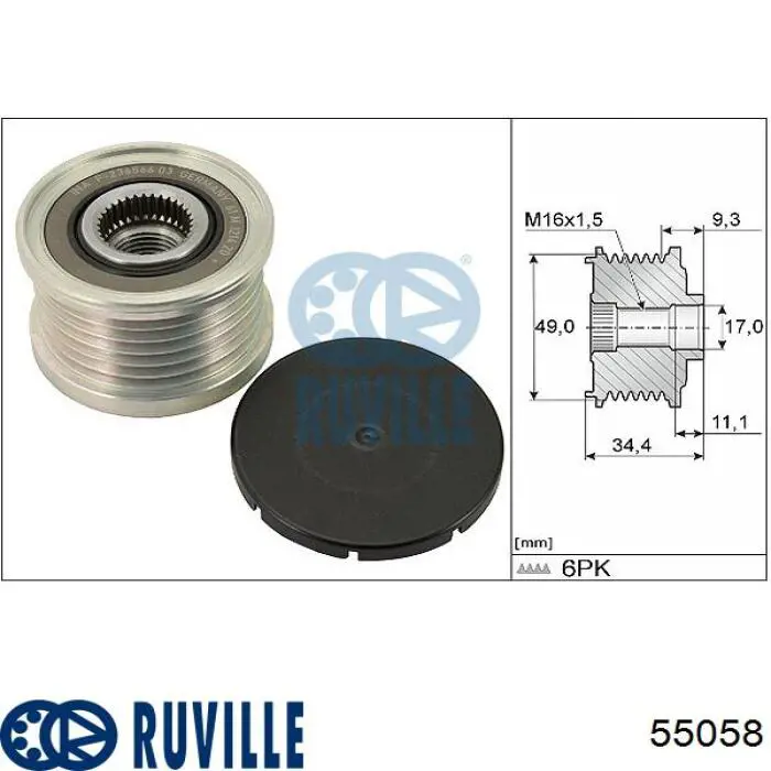 55058 Ruville poleas juego de piezas