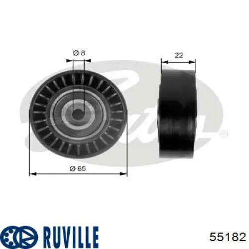 55182 Ruville polea inversión / guía, correa poli v