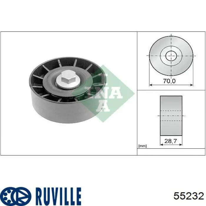 55232 Ruville polea inversión / guía, correa poli v