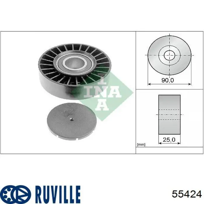 55424 Ruville polea inversión / guía, correa poli v