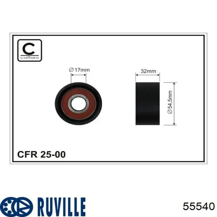55540 Ruville Polea tensora intermedio de correa dentada