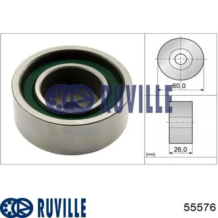 55576 Ruville rodillo, correa trapecial poli v