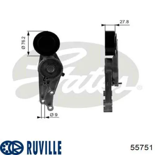 55751 Ruville tensor de correa, correa poli v