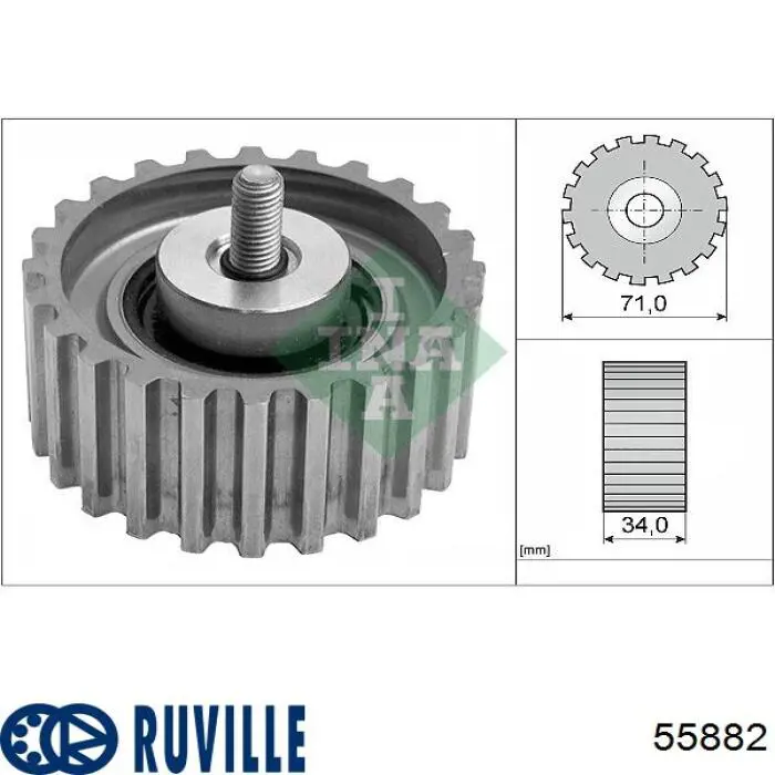 55882 Ruville rodillo intermedio de correa dentada