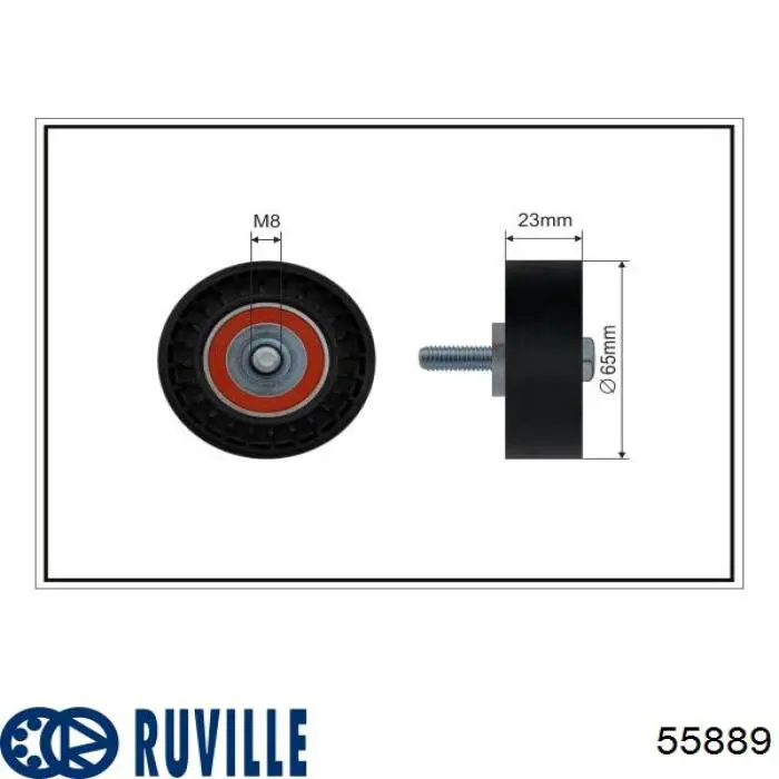 55889 Ruville polea inversión / guía, correa poli v