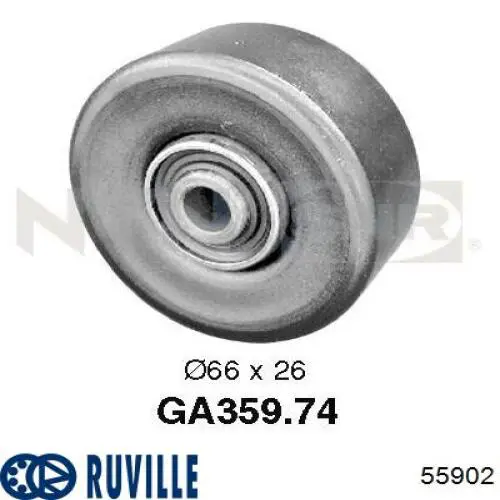 55902 Ruville polea inversión / guía, correa poli v