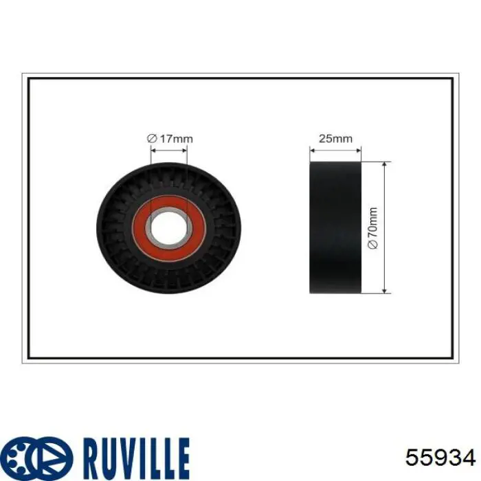 55934 Ruville polea inversión / guía, correa poli v