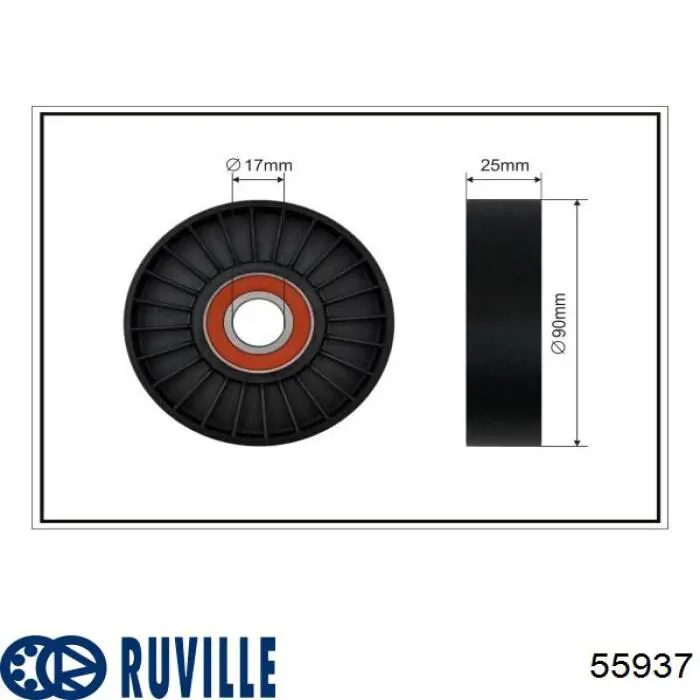 55937 Ruville polea inversión / guía, correa poli v