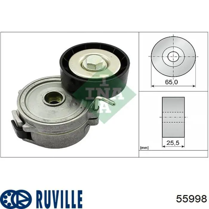 55998 Ruville tensor de correa, correa poli v