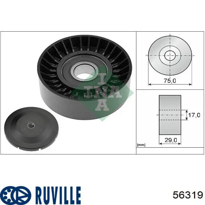 56319 Ruville polea inversión / guía, correa poli v