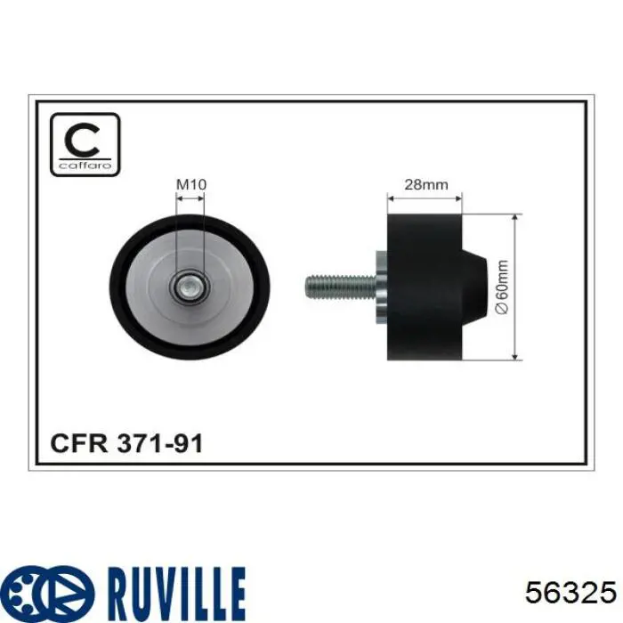 56325 Ruville polea inversión / guía, correa poli v