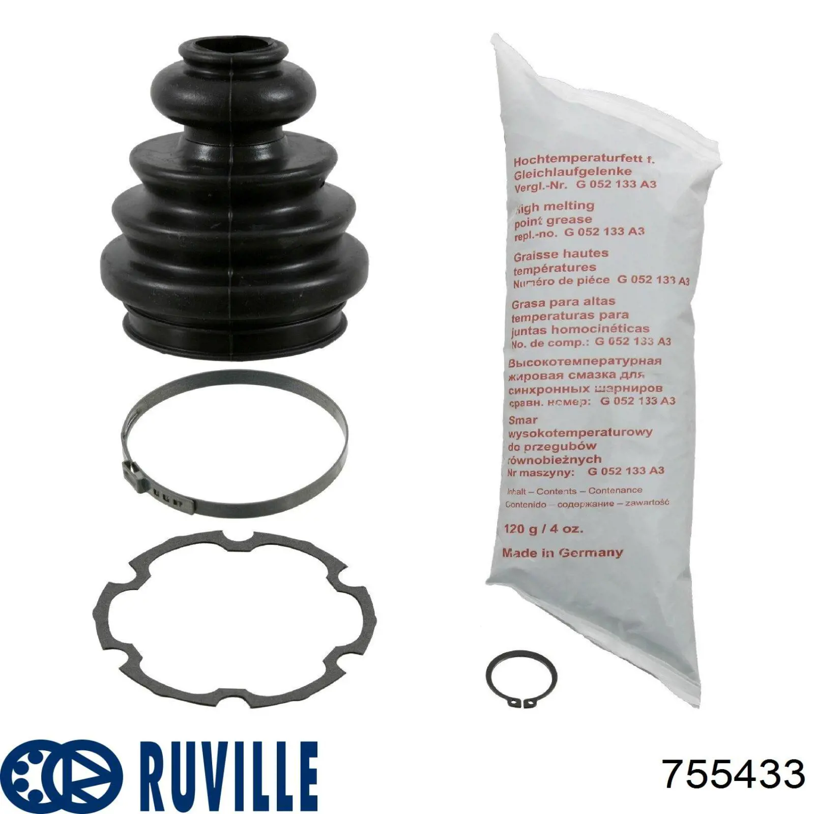 755433 Ruville fuelle, árbol de transmisión delantero interior