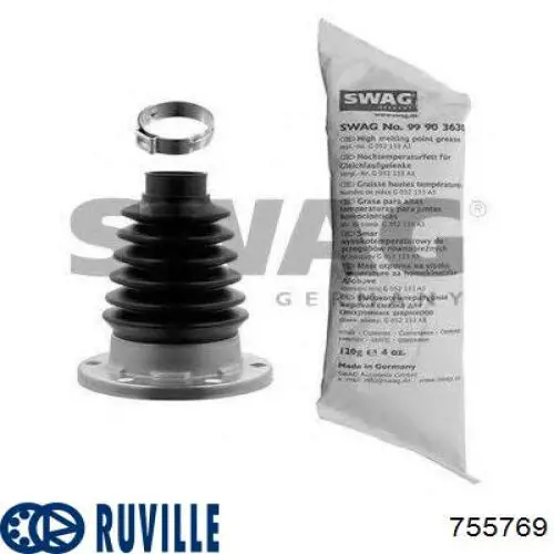 Fuelle interior de junta homocinética del semieje trasero 755769 Ruville