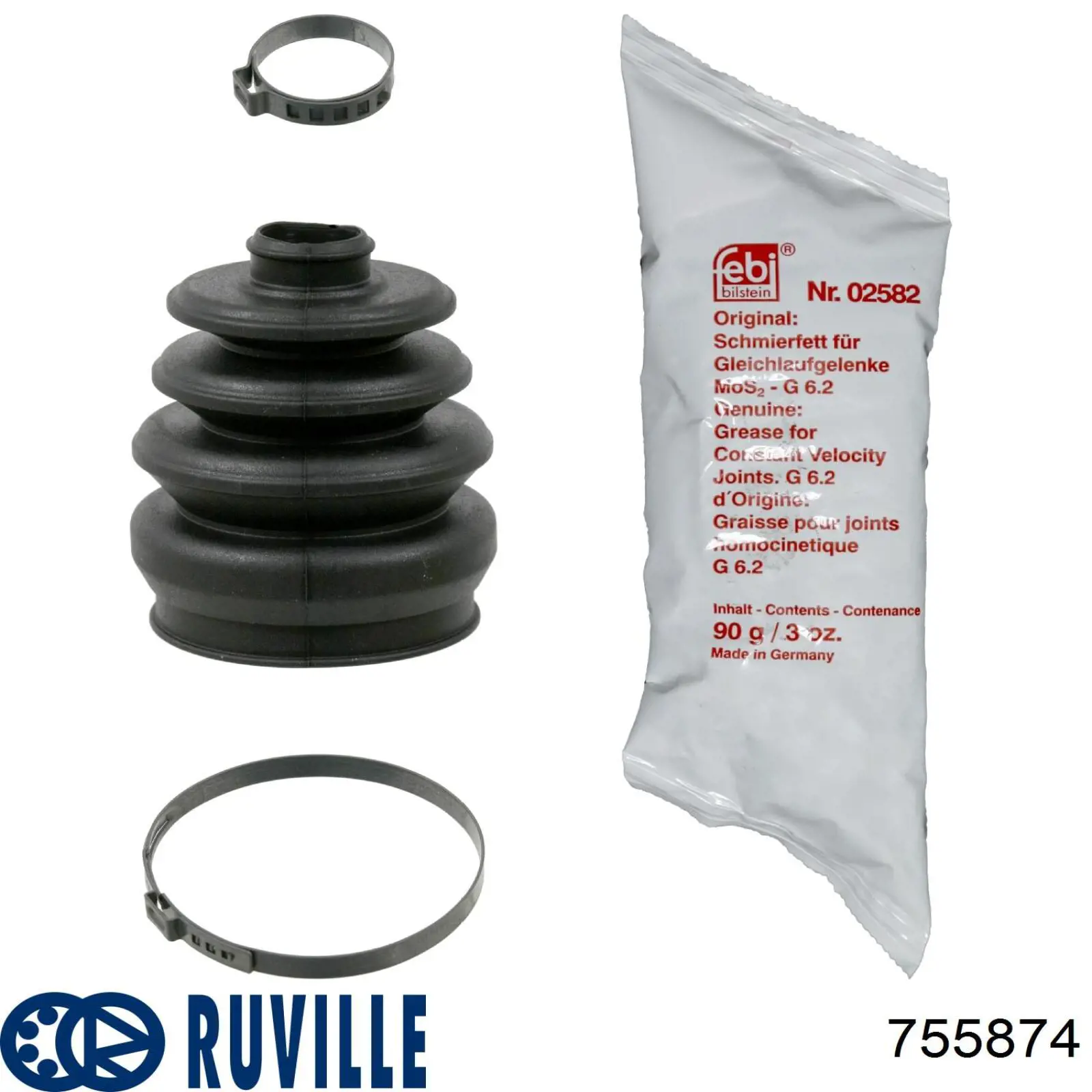 755874 Ruville fuelle, árbol de transmisión delantero interior