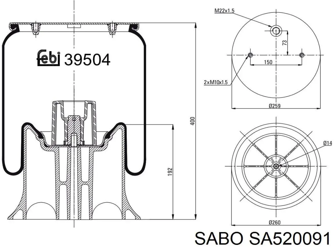 SA520091 Sabo muelle neumático, suspensión